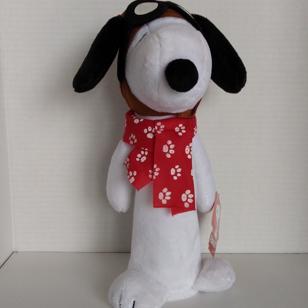Vintage Peanuts Snoopy Red Baron Flying Ace Bottle Cover with Tags 12 inch
